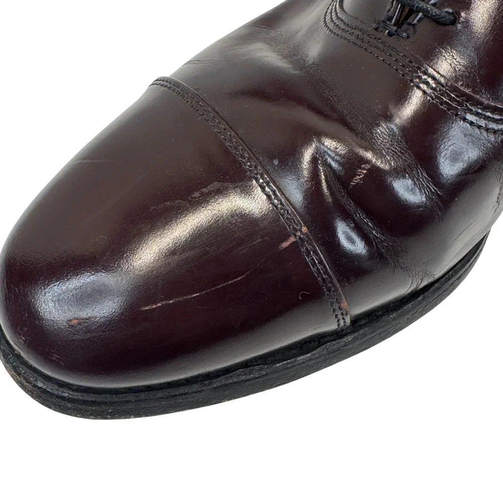 Allen Edmonds Park Avenue Oxford Shoes Leather Burgundy Dress Cap Toe Mens‎ 9 B